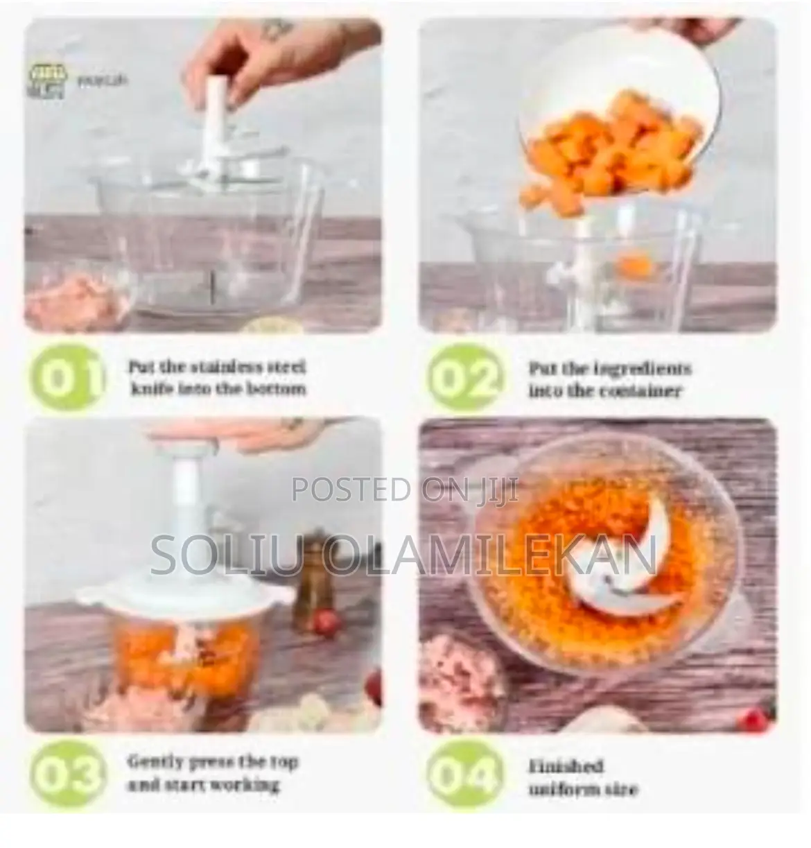 Food Processor Manual Blender Grater - 1500ml