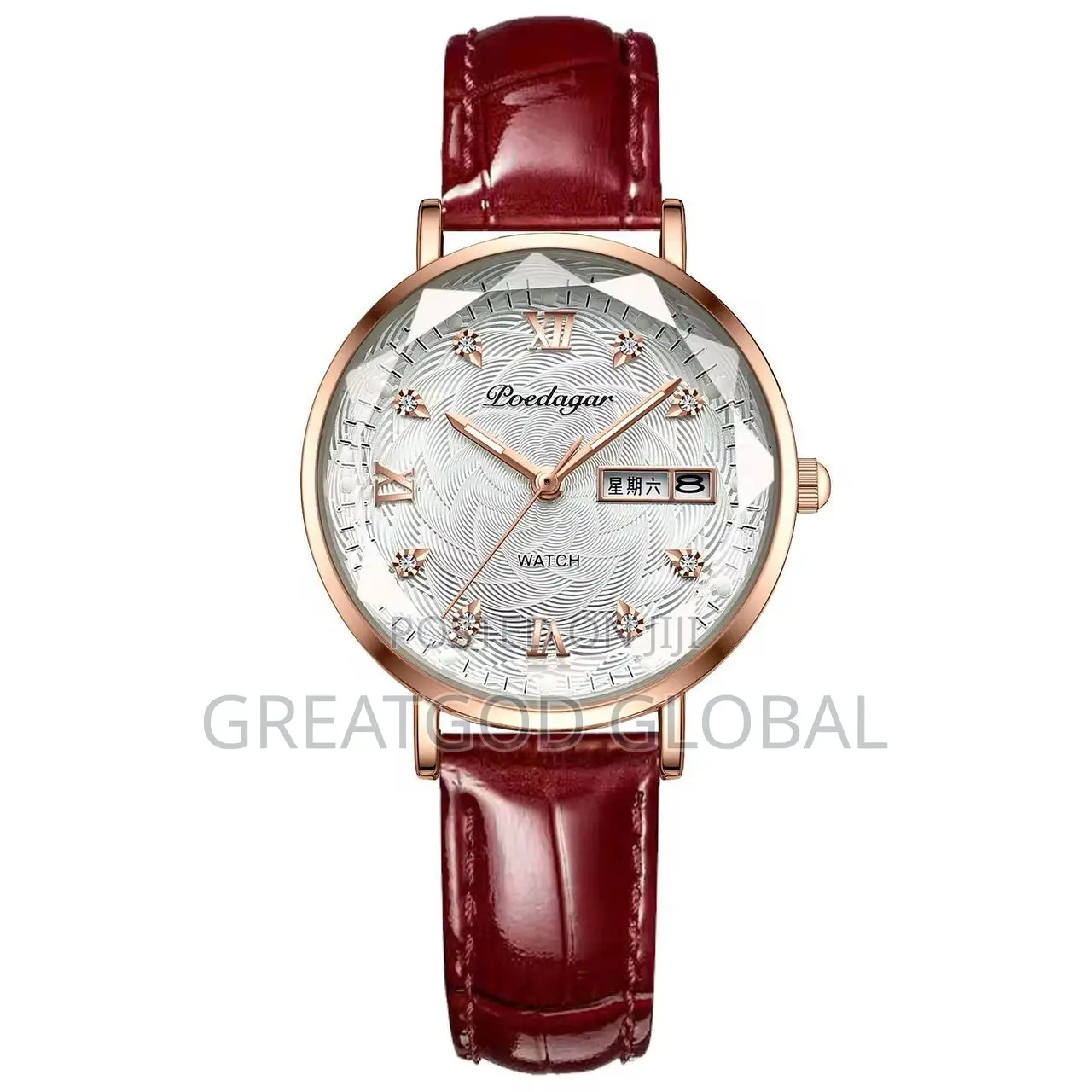 Poedagar Ladies Watch With Leather Strap