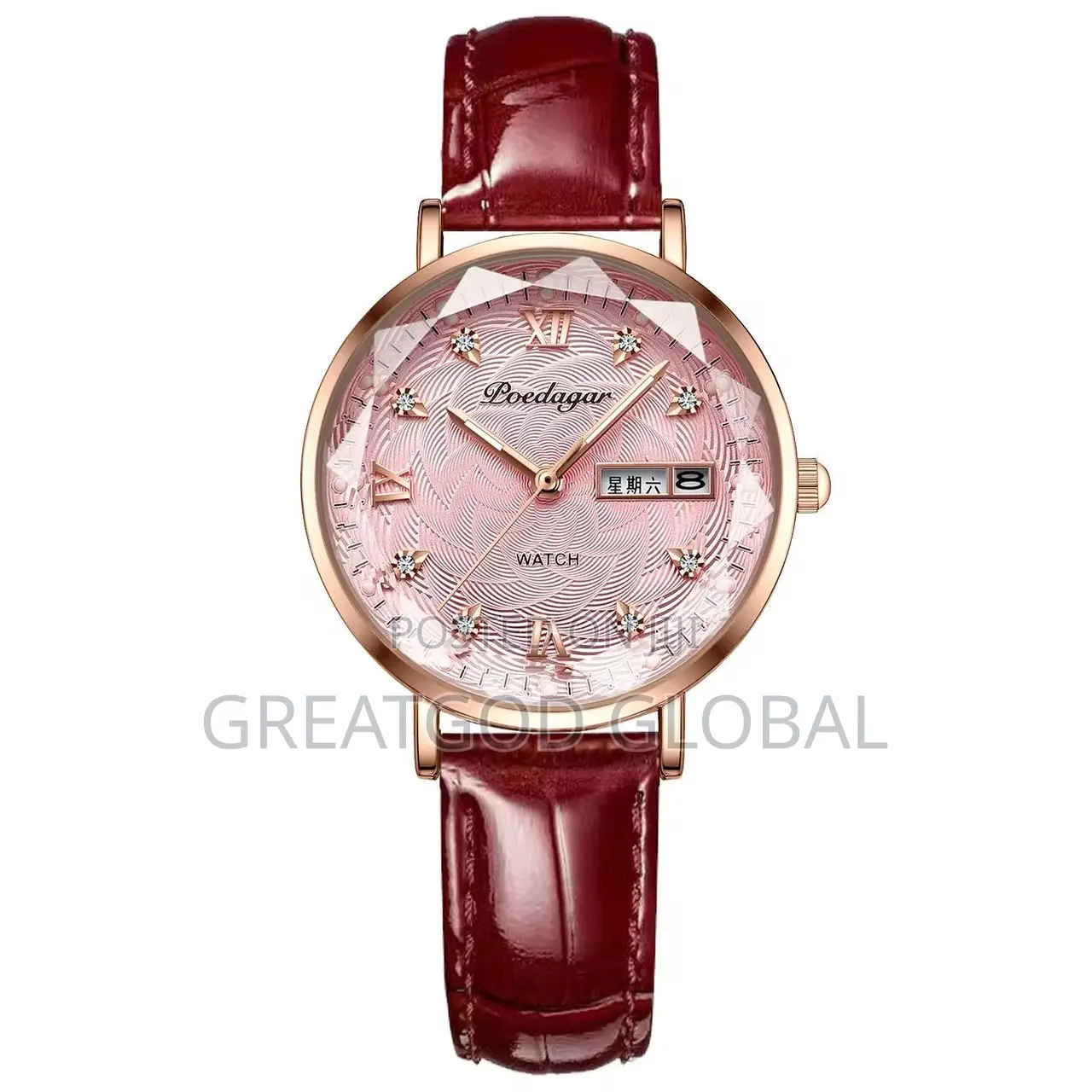 Poedagar Ladies Watch With Leather Strap