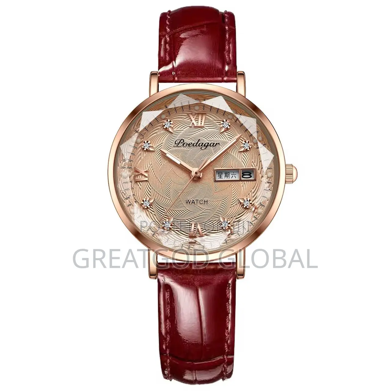 Poedagar Ladies Watch With Leather Strap