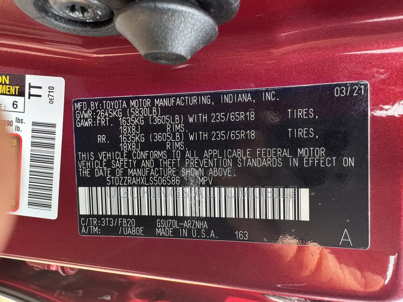 Toyota Highlander XLE 2021 Red