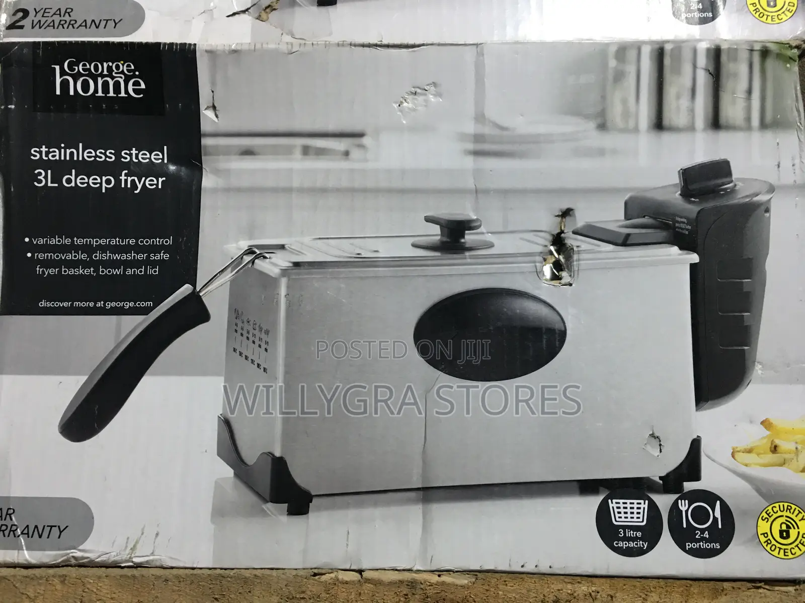 George Home 3l Pro Deep Fat Fryer - Stainless Steel