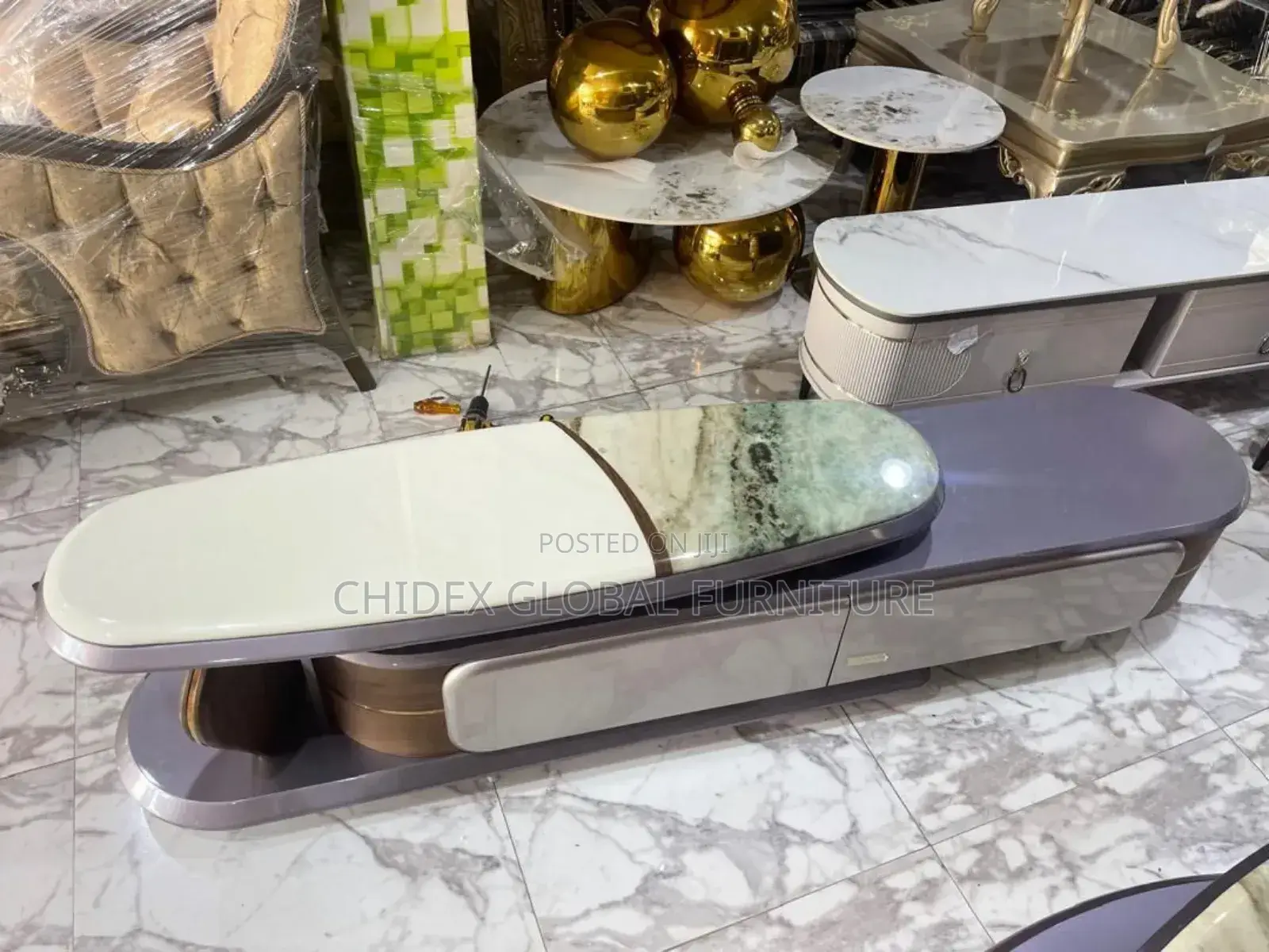 Contemporary Marble Top Tv Stand With Cabinets