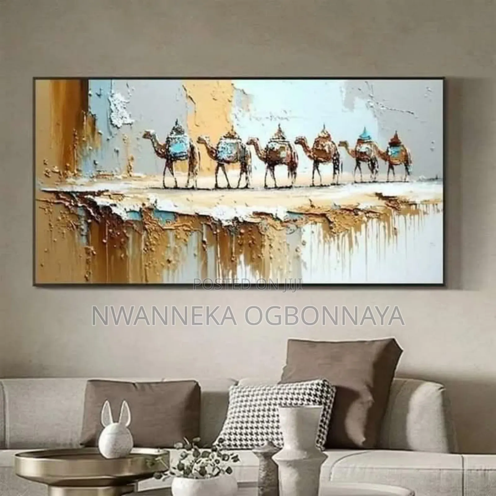 Abstract Camel Caravan Living Room