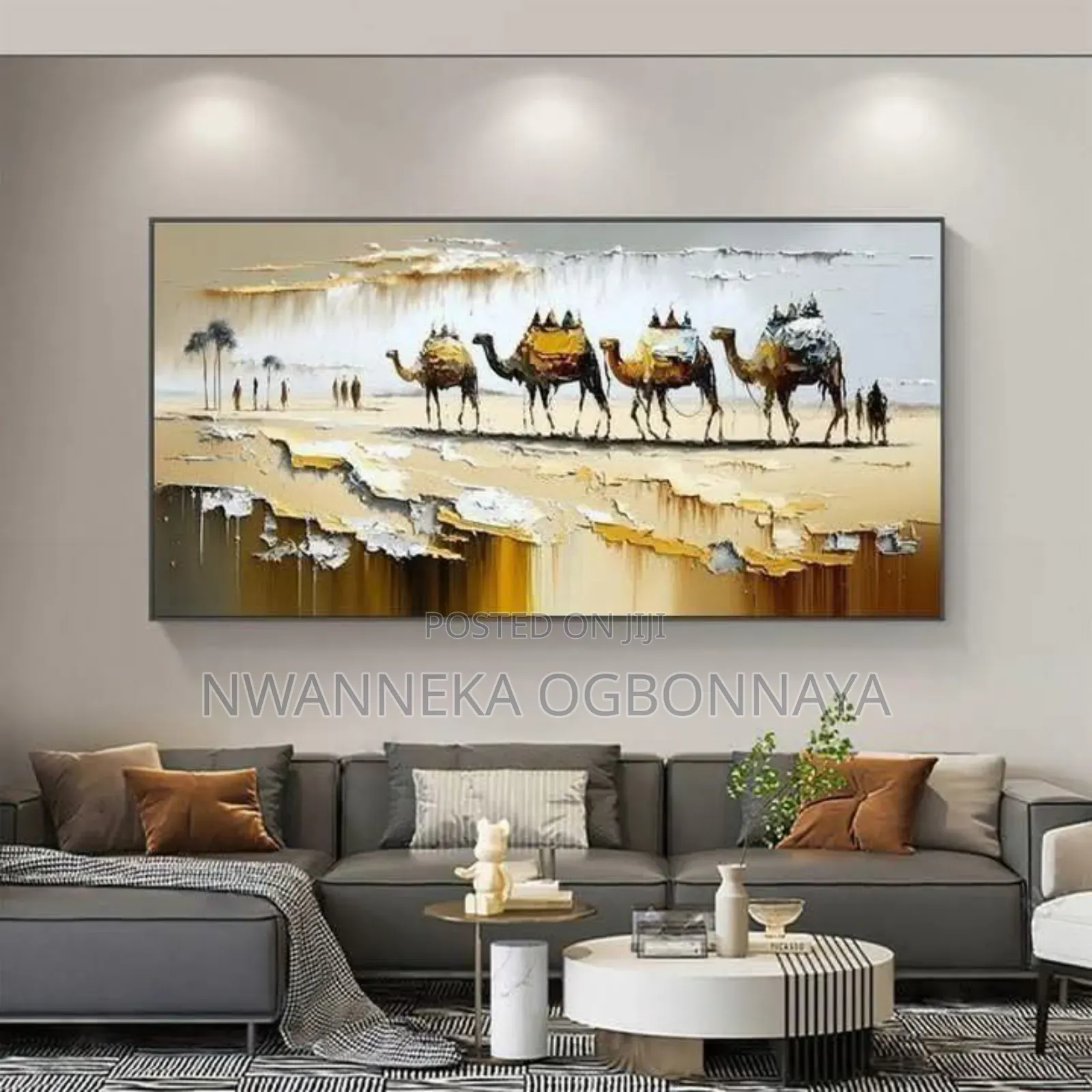 Abstract Camel Caravan Living Room