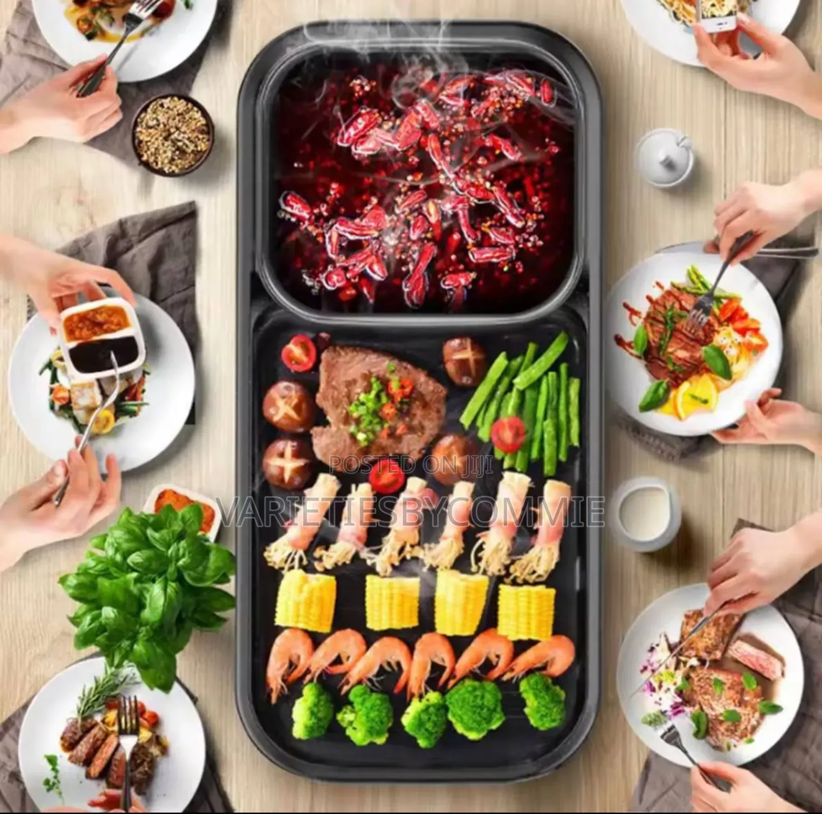 1 Multifunctional Non-Stick Electric Cooking Pot Grill