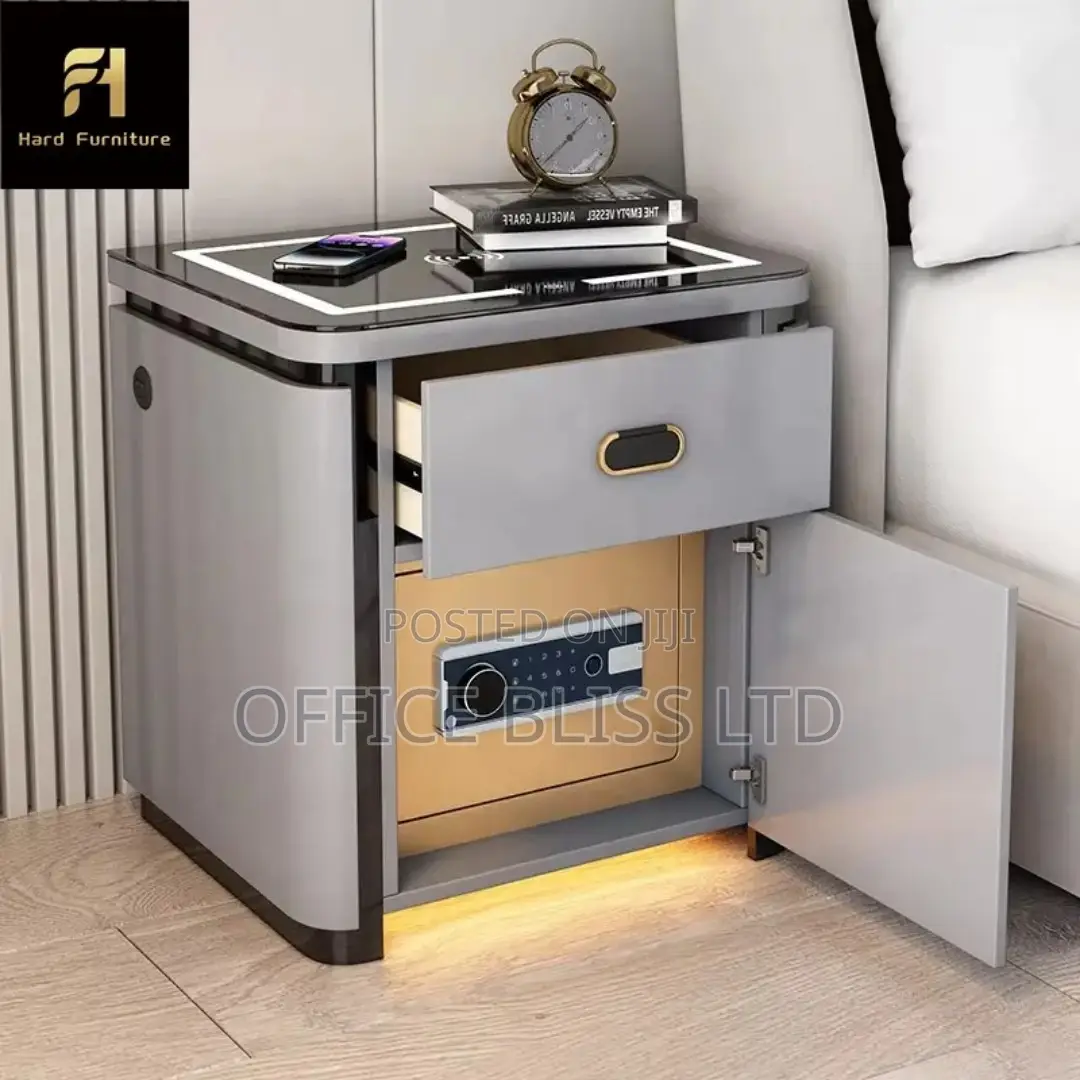 Electronic Bed Side Drawer ,Wireless Charging and Safe