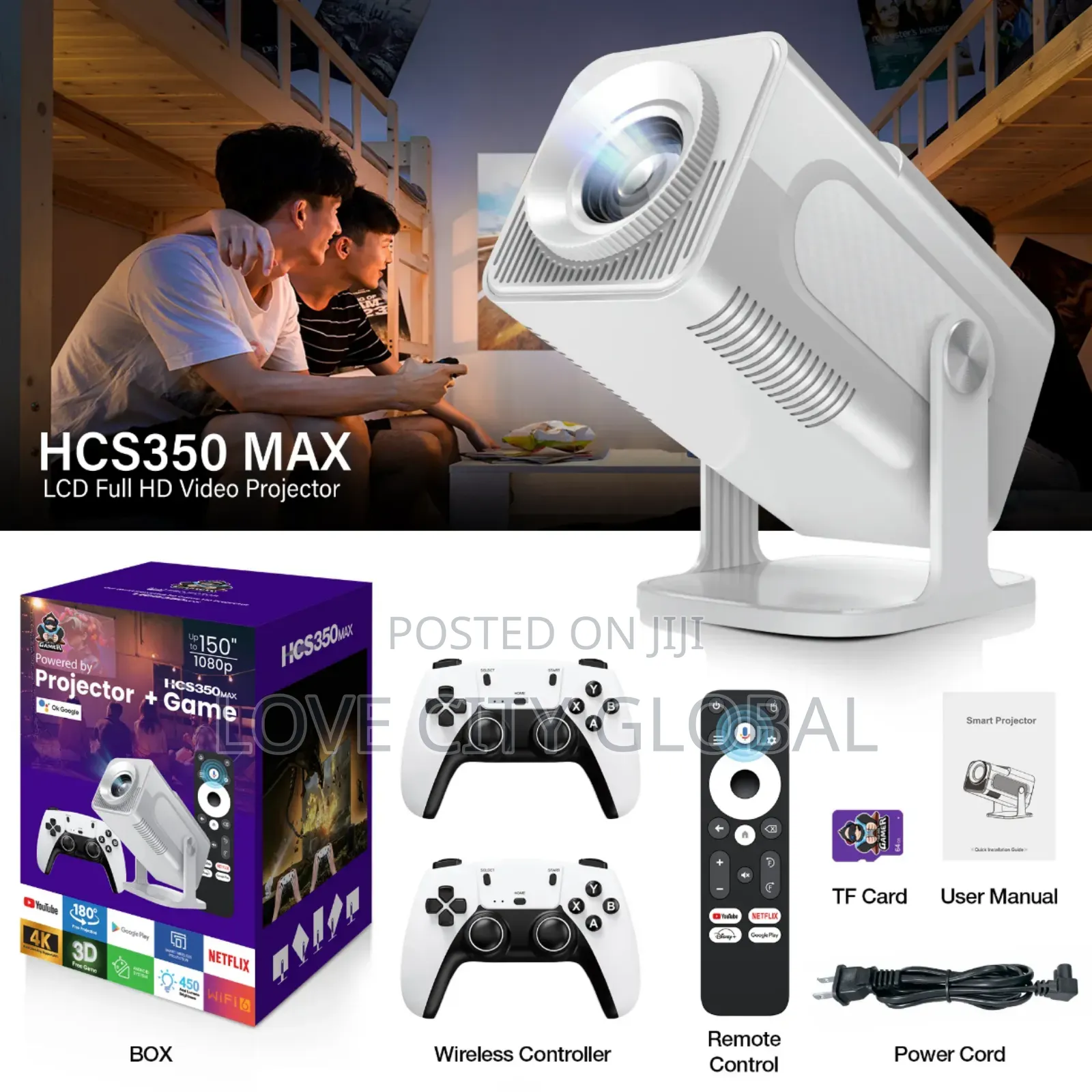 Hcs350max Gaming Home Theatre Projector Wifi Android11