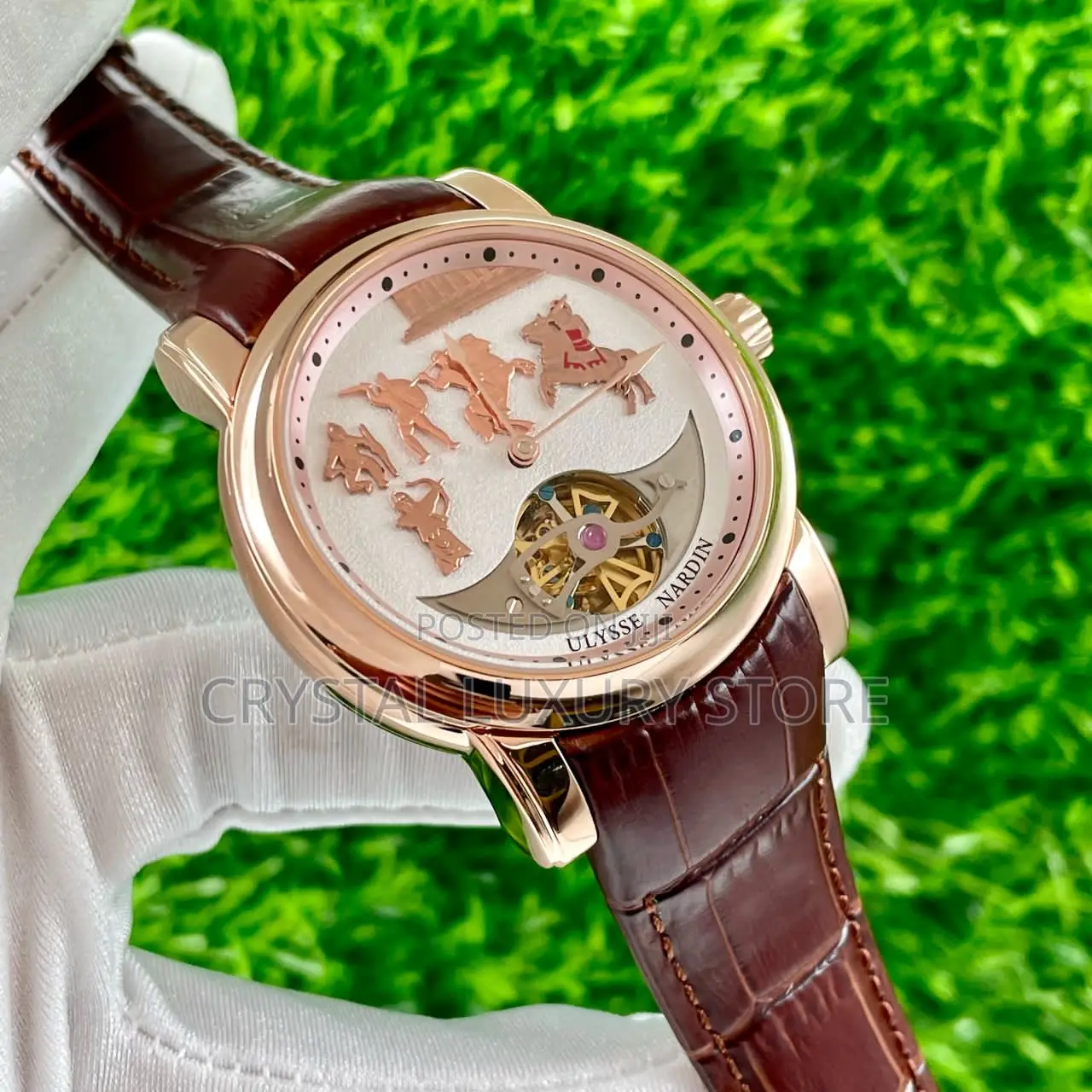Ulysse Nardin Quality Men Genuine Leather Wristwatch