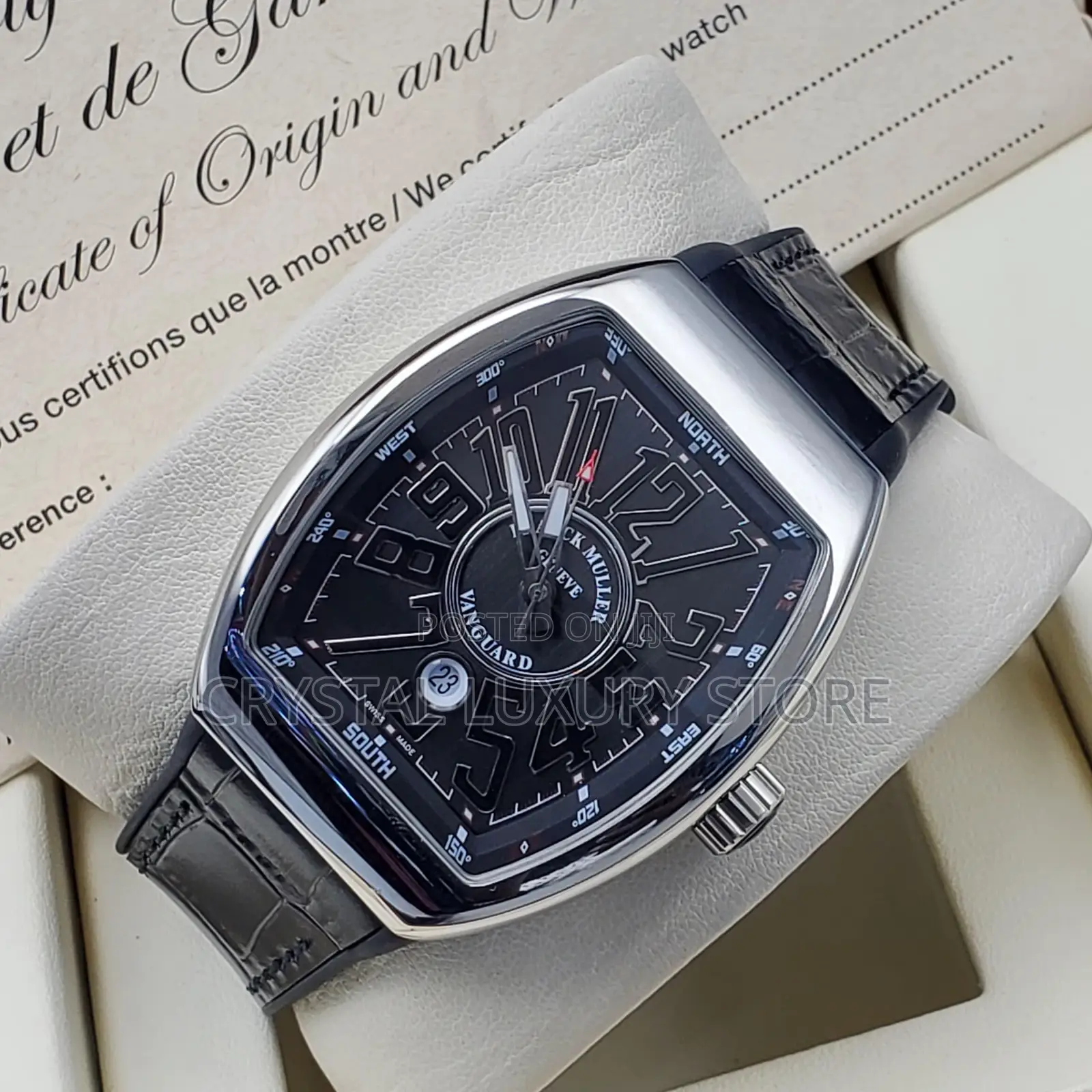 Franck Muller Quality Luxury Men Genuine Leather Wristwatch
