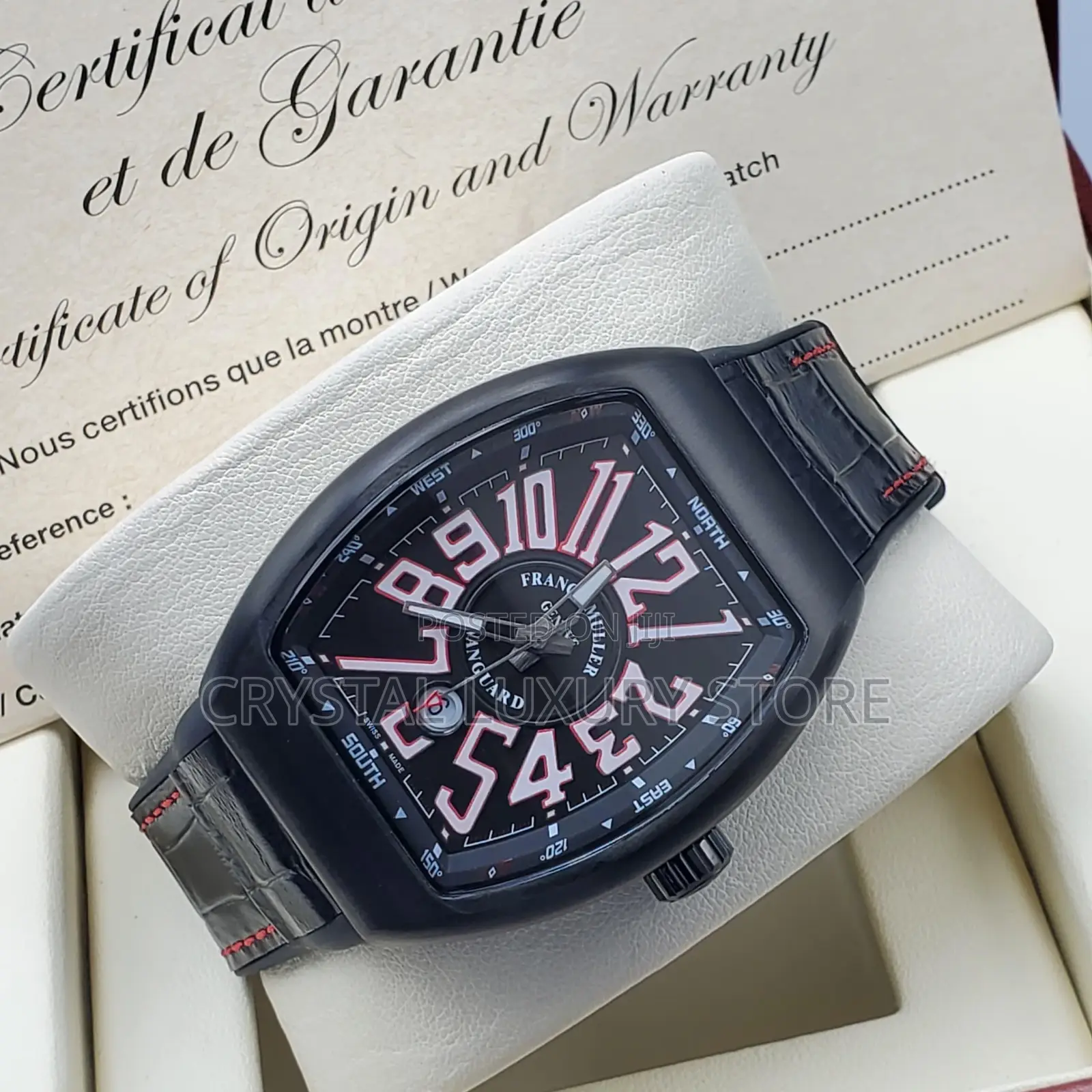 Franck Muller Quality Luxury Men Genuine Leather Wristwatch