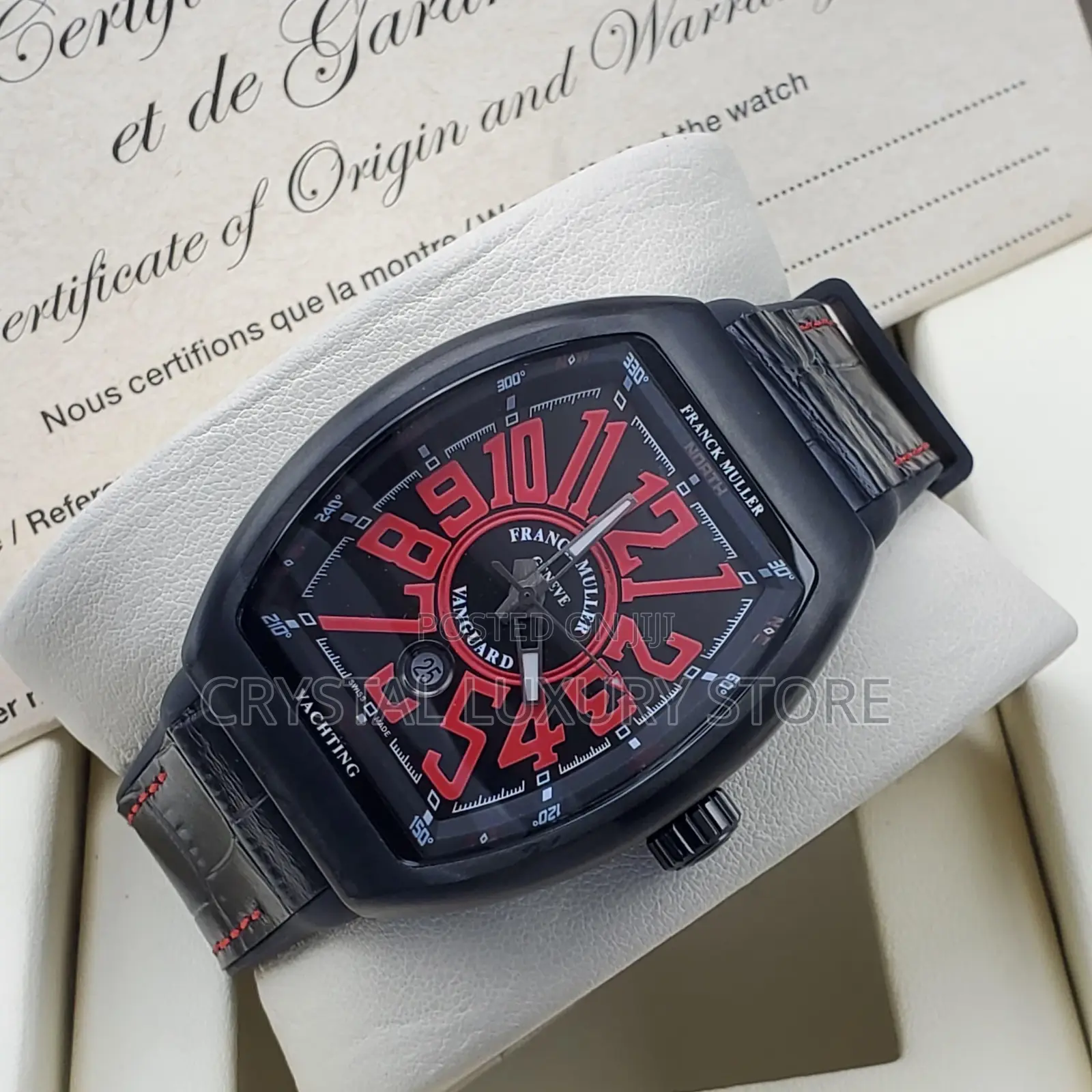 Franck Muller Quality Luxury Men Genuine Leather Wristwatch