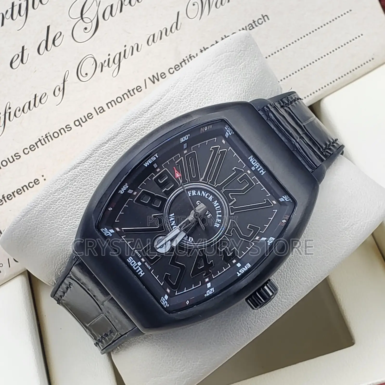 Franck Muller Quality Luxury Men Genuine Leather Wristwatch