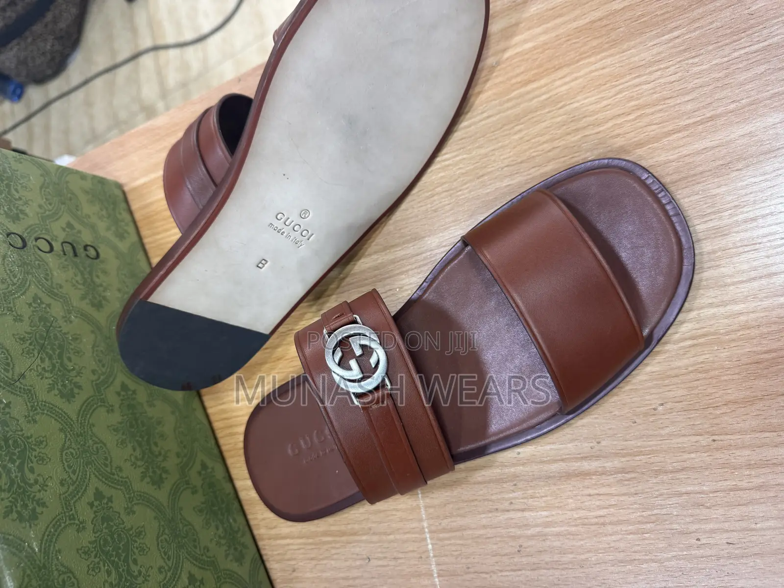 Italian Leather Gucci Original Slipers, Nationwide Delivery