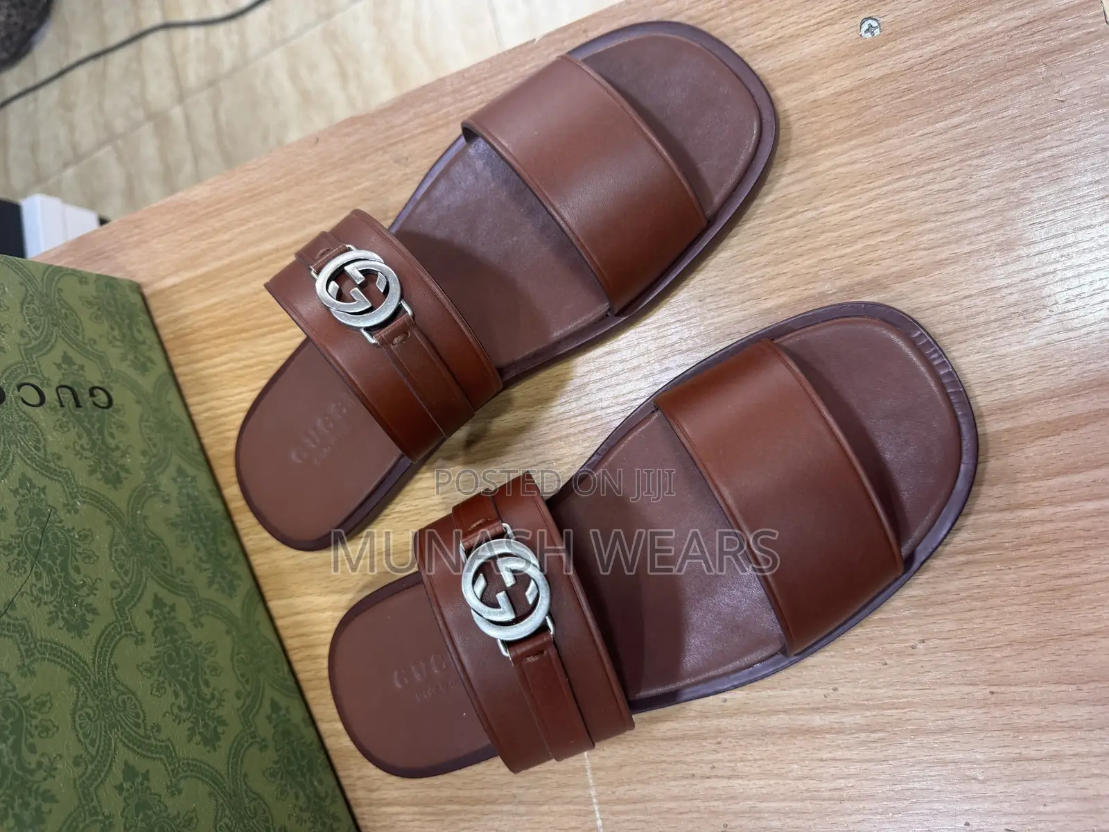 Italian Leather Gucci Original Slipers, Nationwide Delivery