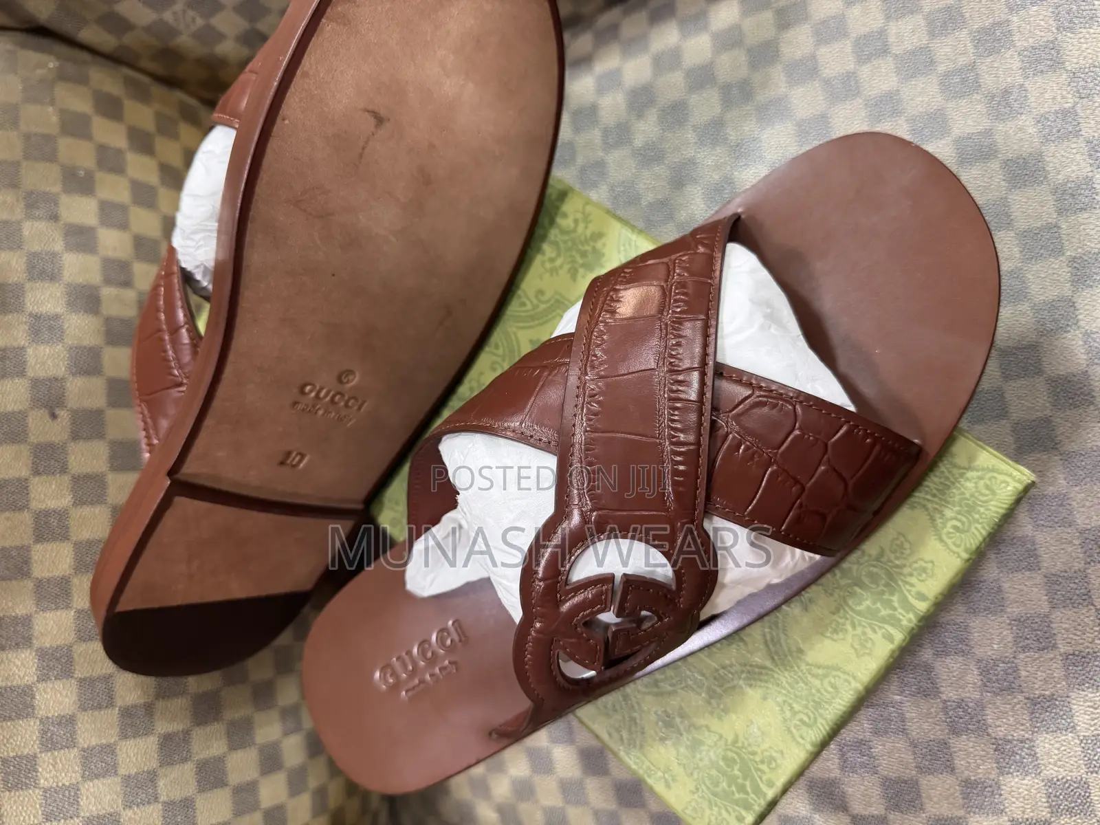 Gucci Italian Leather Sole Slipers, Nationwide Delivery
