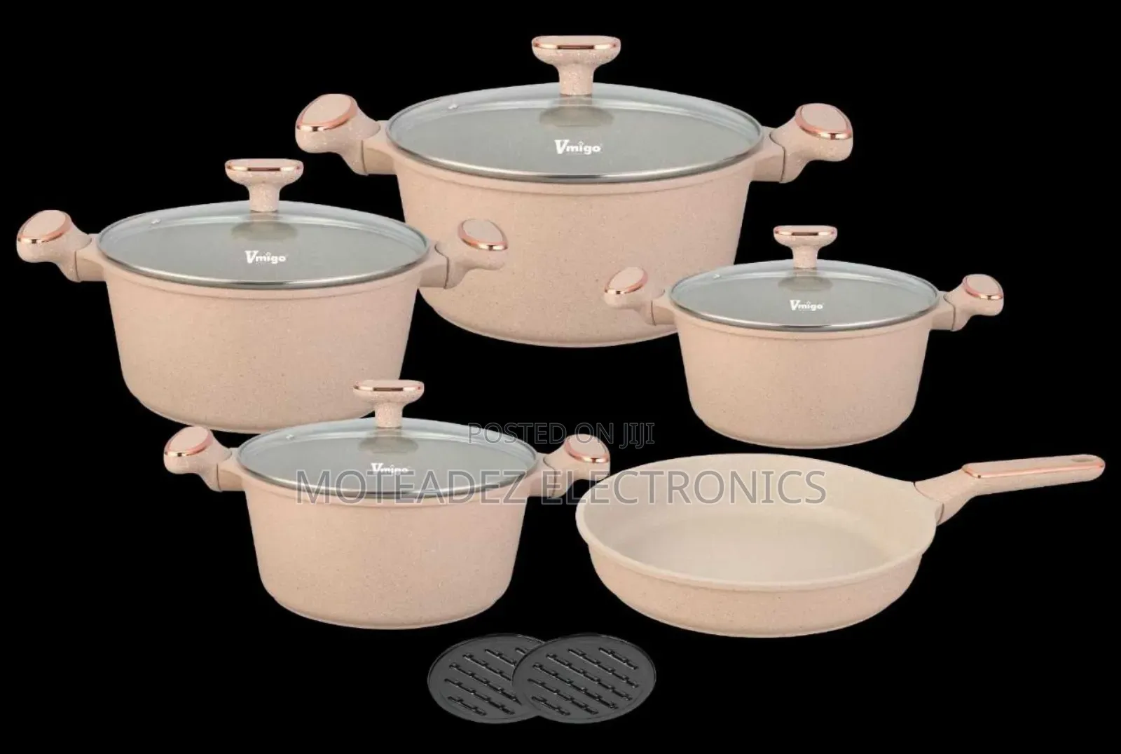 Vmigo 11pcs Quality Die Cast Nonstick Granite Cookware Set