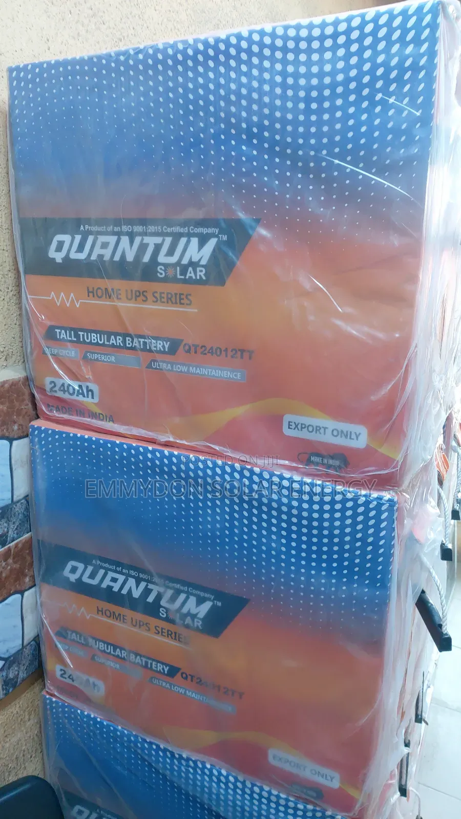 Original Quantum Tubular Battery 240ah 12v