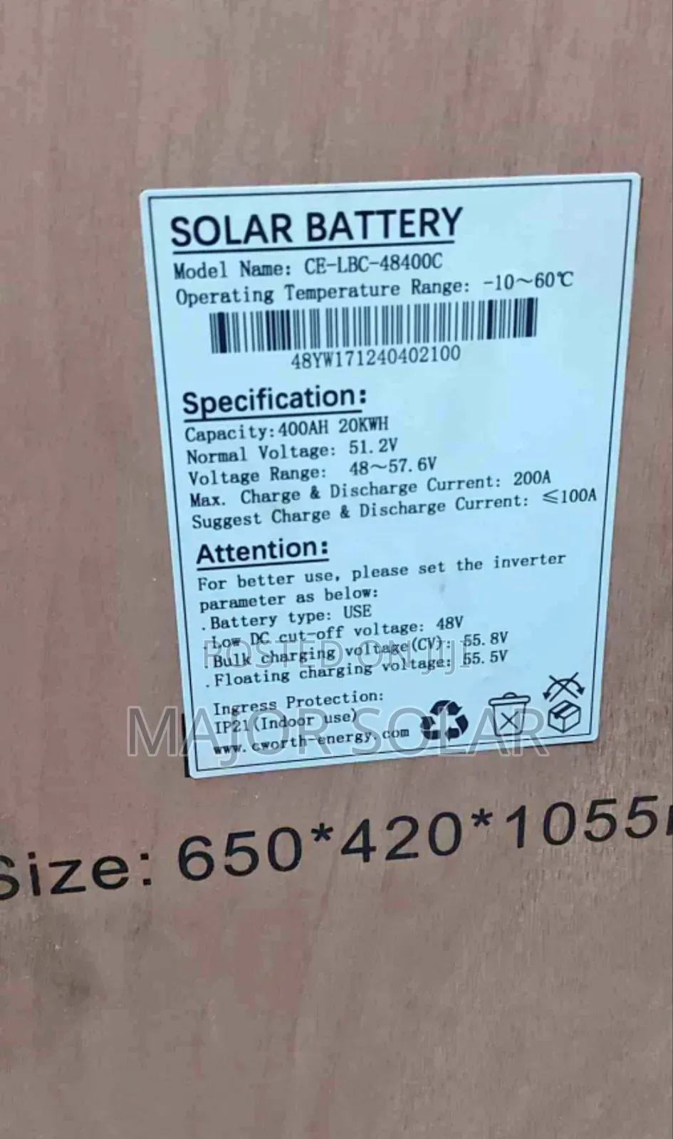 Cworth 20kwh Lithium Battery