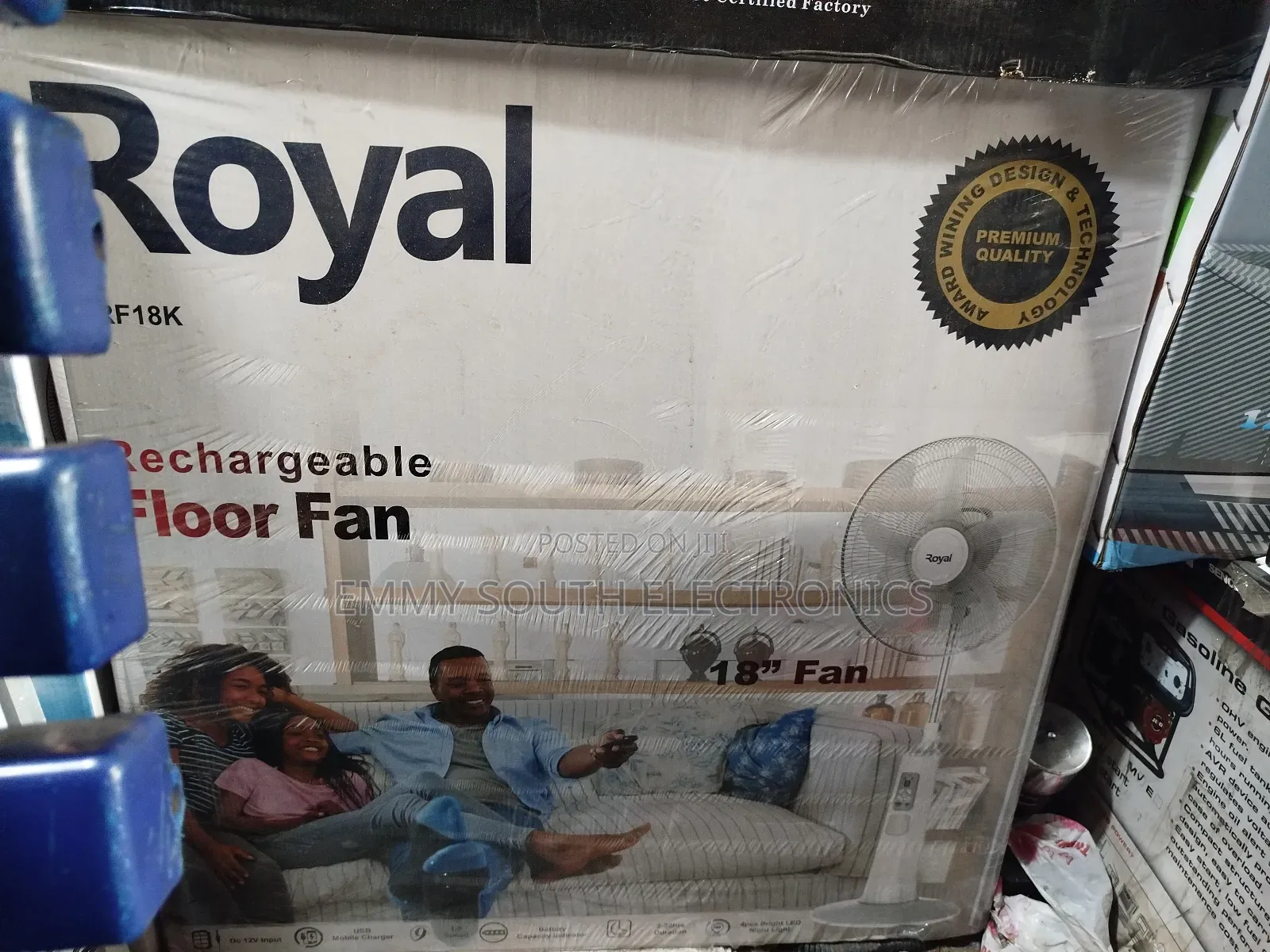 Royal Rechargeable Floor Fan 18"