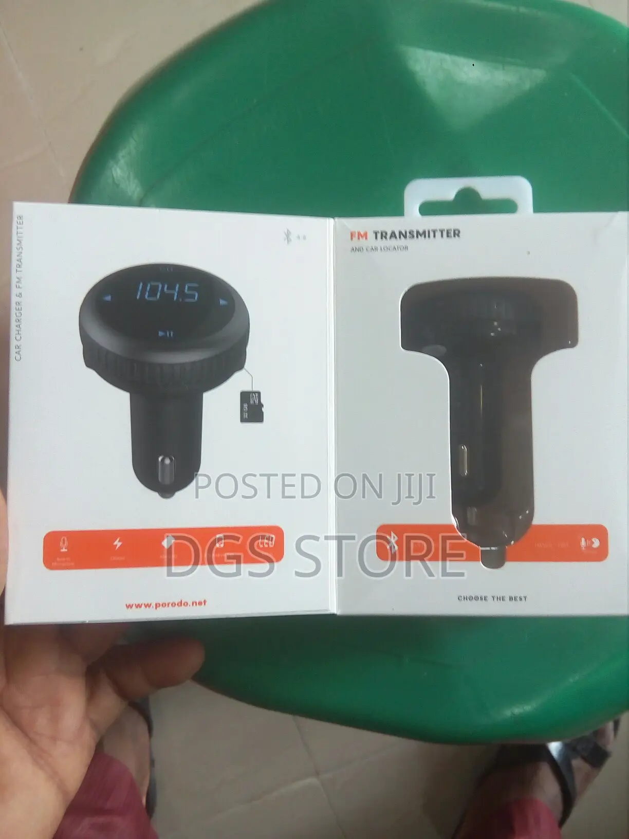 Porodo Car Locator 2.1 FM Transmitter Car Charger