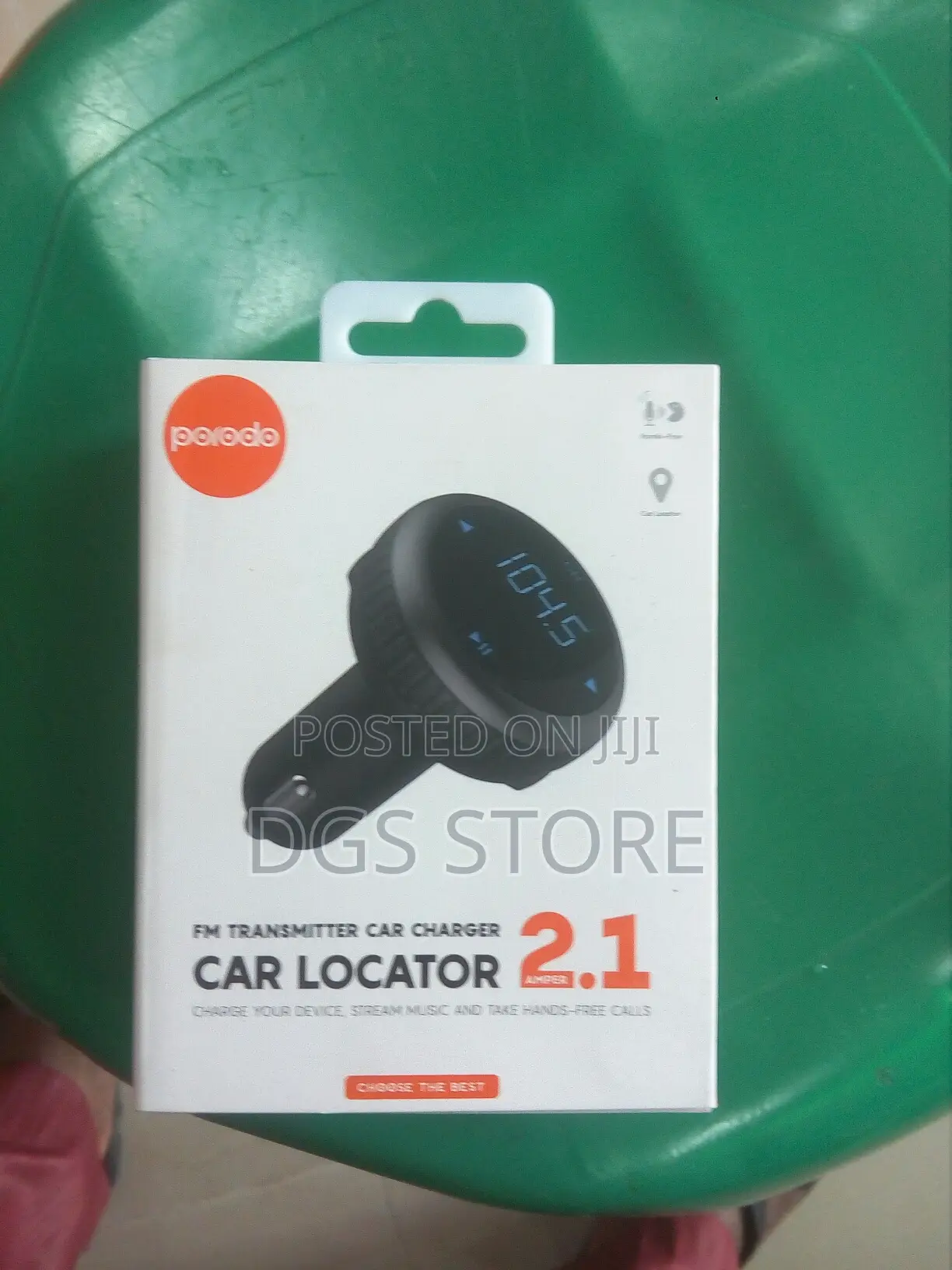 Porodo Car Locator 2.1 FM Transmitter Car Charger