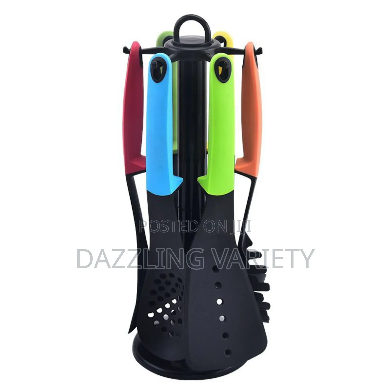 7pcs Multicolour Heat Resistant Nonstick Cooking Spoon Set With Stand