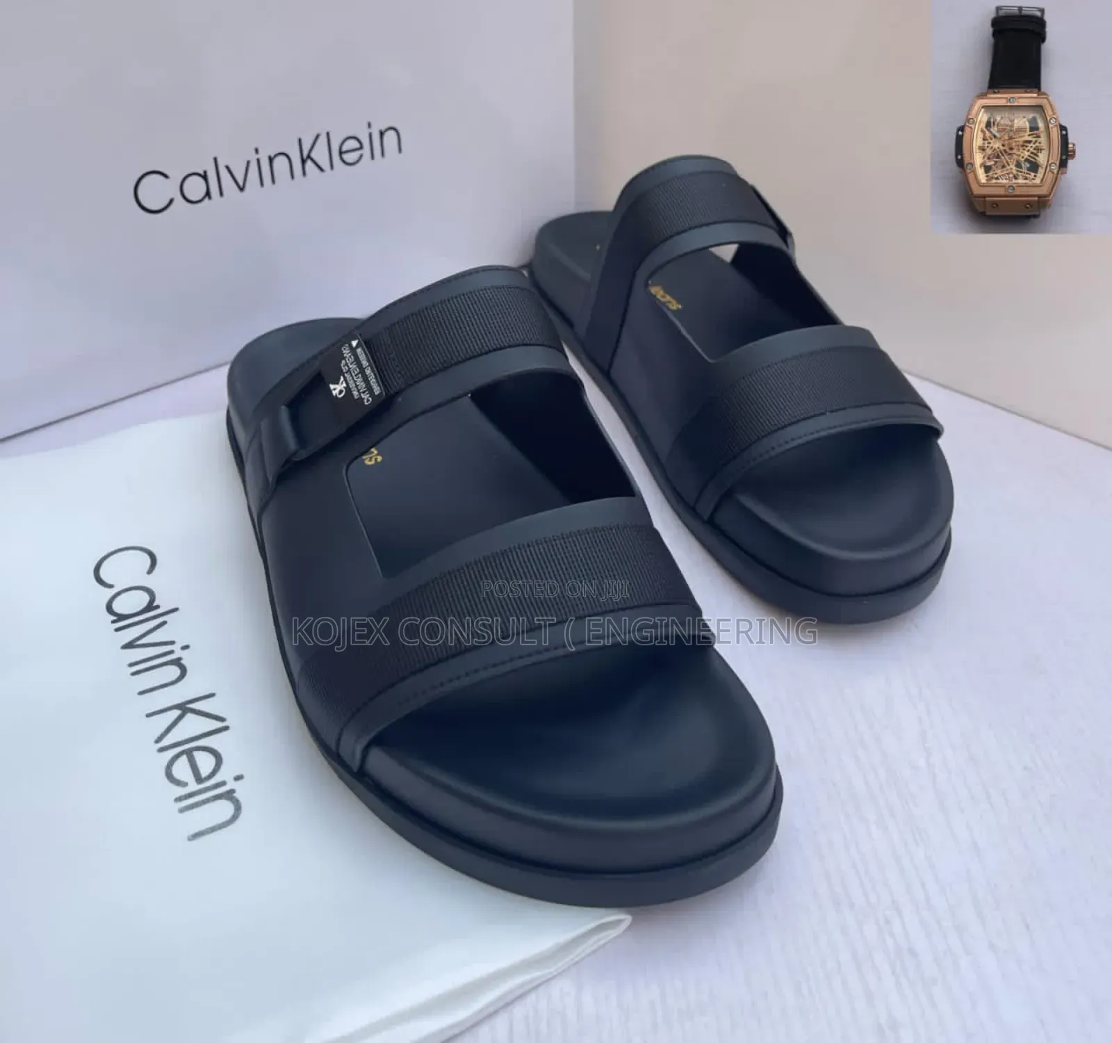 Calvin Klein Black Slides