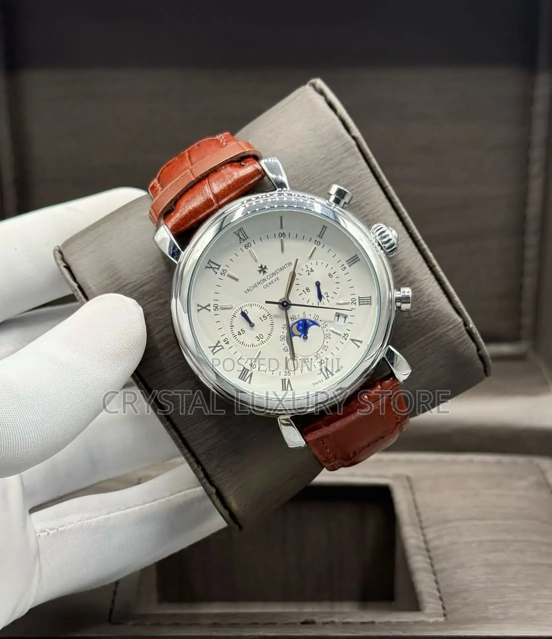 Vacheron Constantin Luxury Genuine Leather Wristwatch