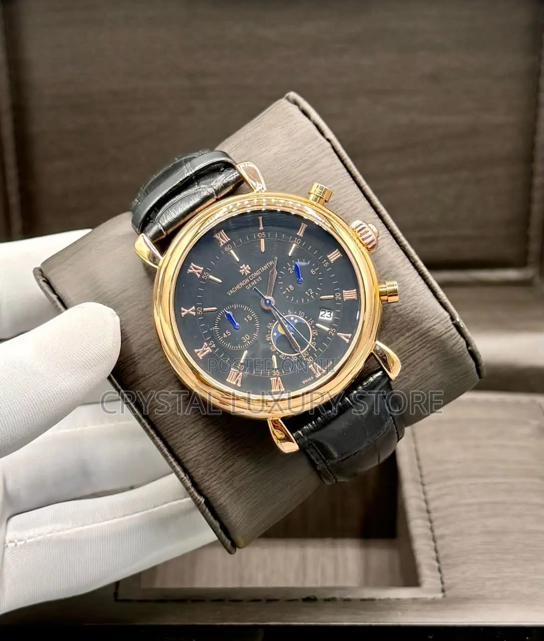 Vacheron Constantin Luxury Genuine Leather Wristwatch