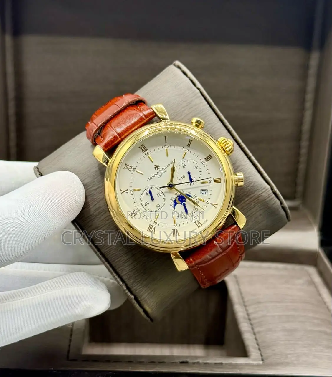 Vacheron Constantin Luxury Genuine Leather Wristwatch
