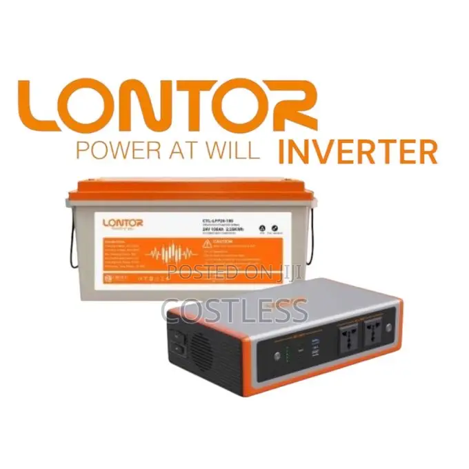 Lontor 1200kva Solar Inverter 25.6v 100ah Lithium Battery