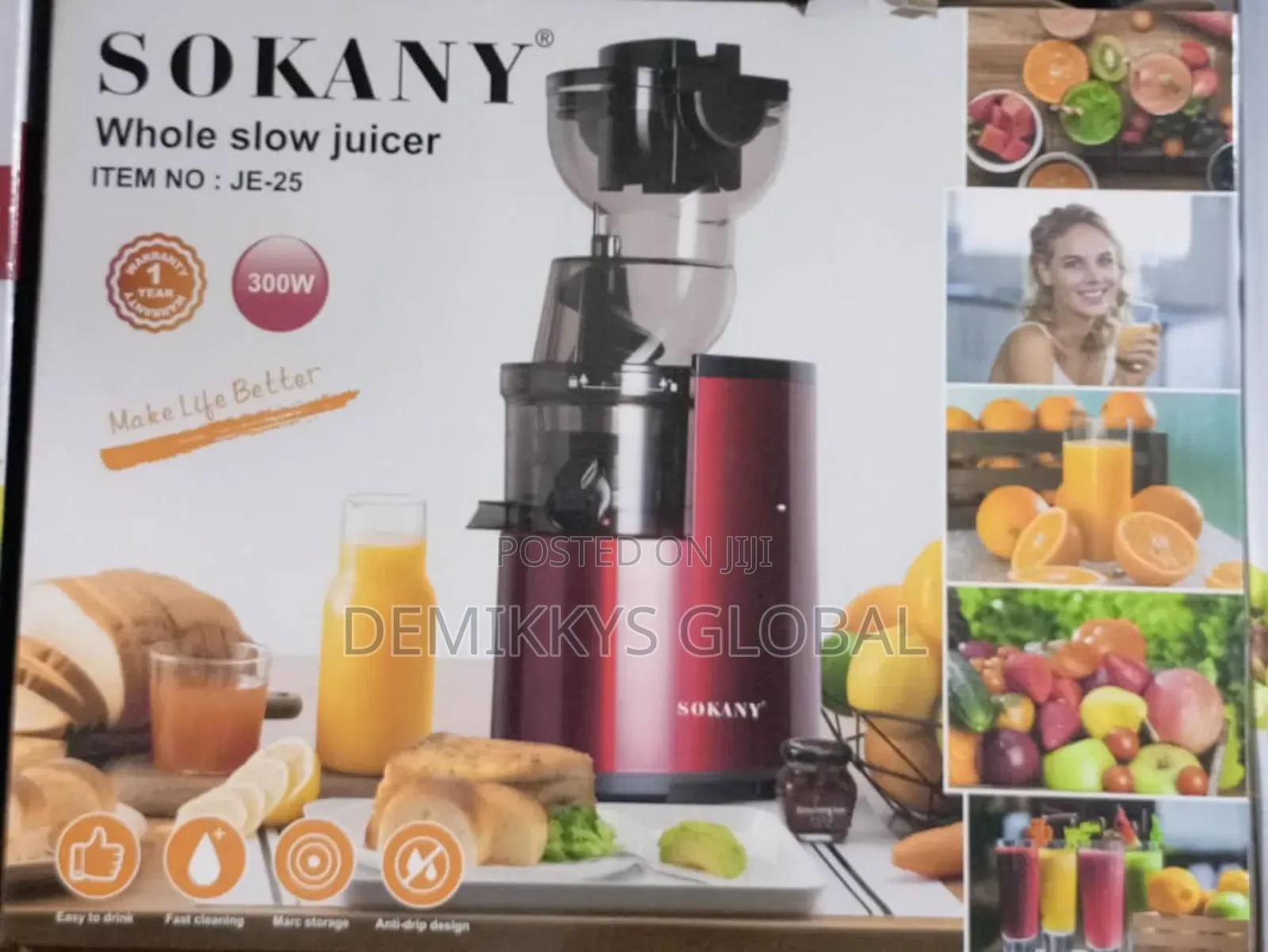 Sokany Electric Slow Juicer 300w