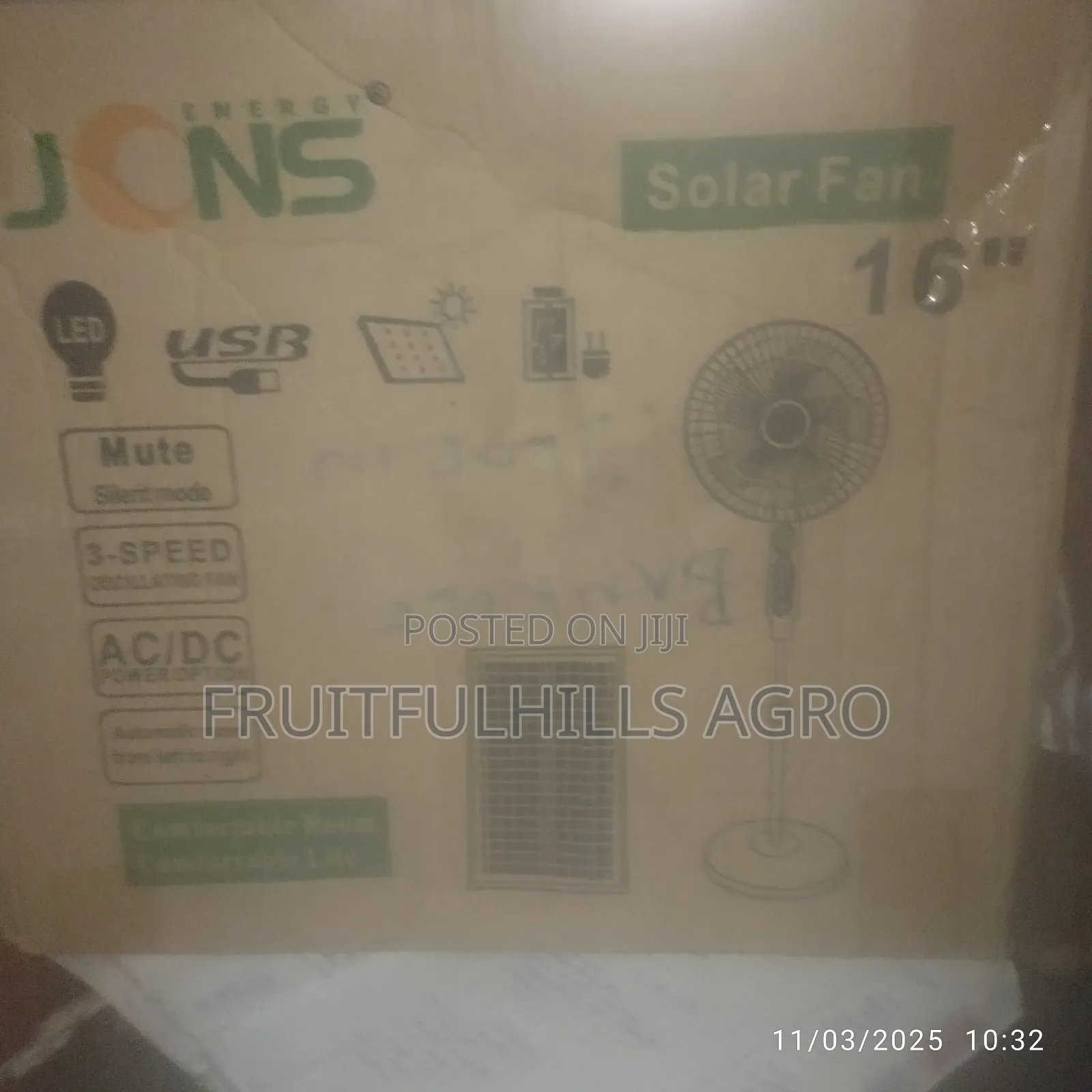 Solar Rechargeable Fan