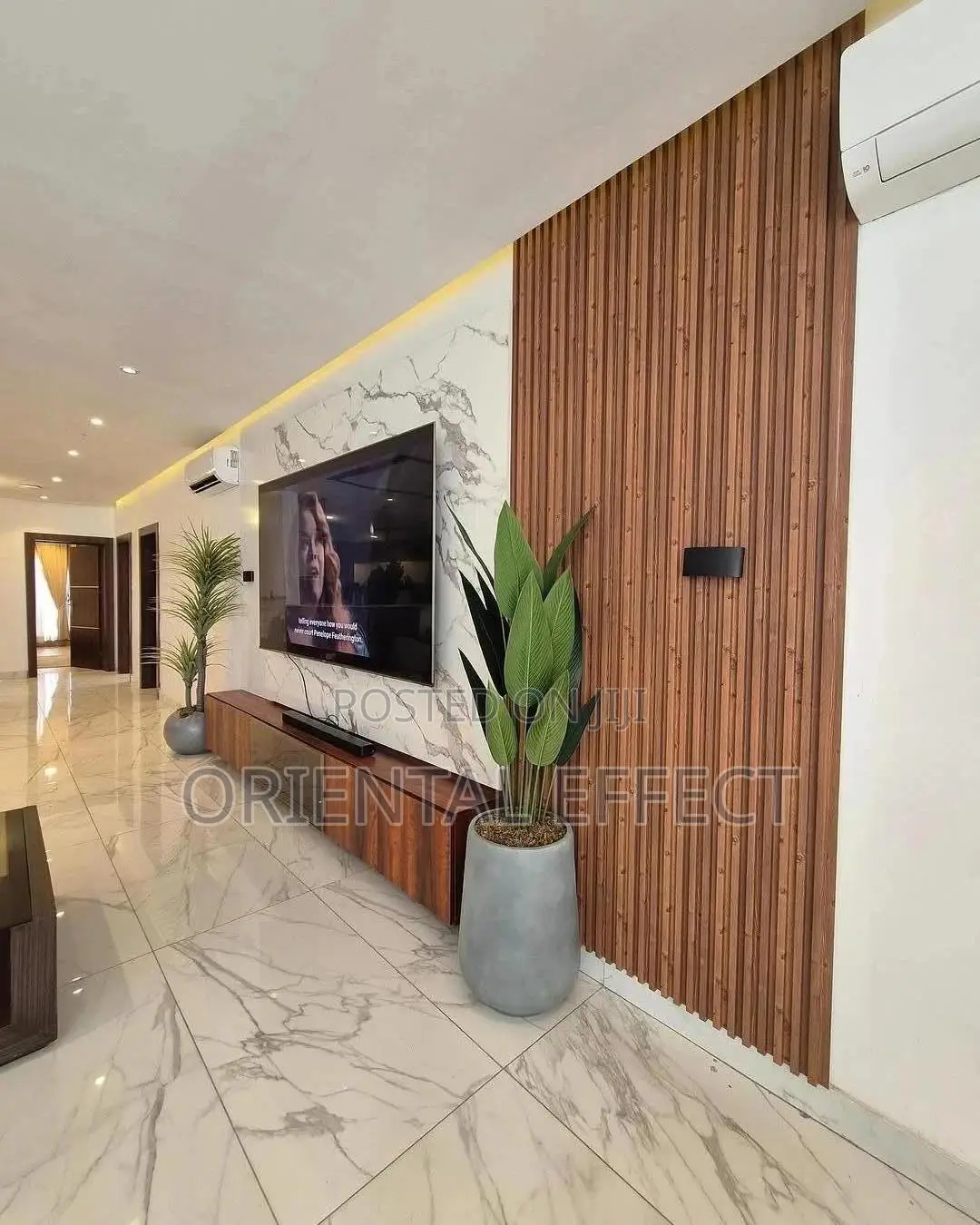 140cm Artificial Traveler Palm With Gray Honey Pot