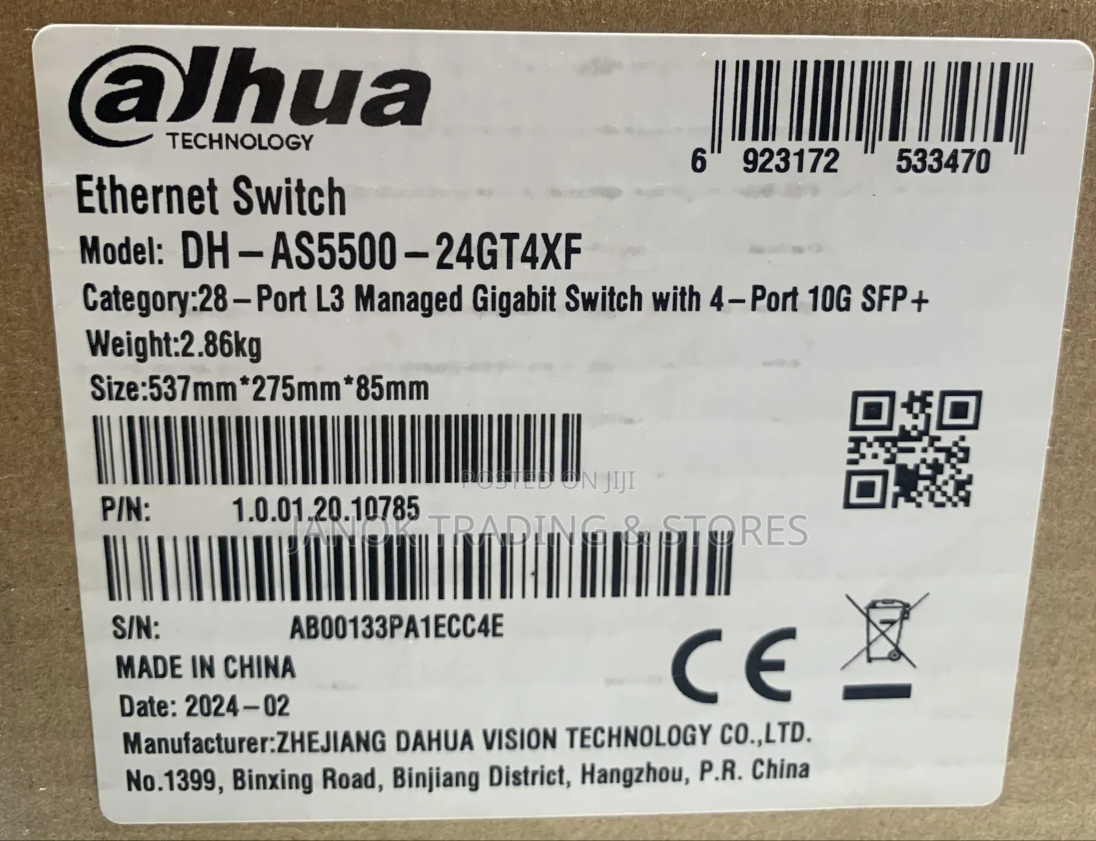 Dahua Aggregation Ethernet Switch Dh-as5500-24gt4xf