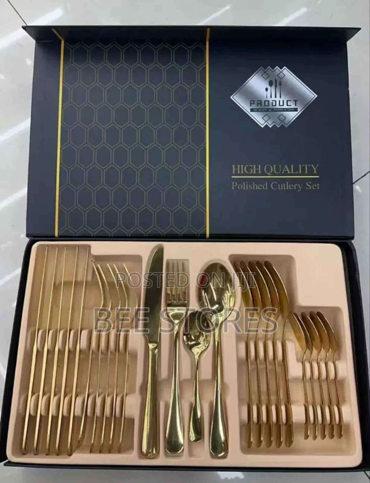 24pcs Quality Gold Cutlery Set