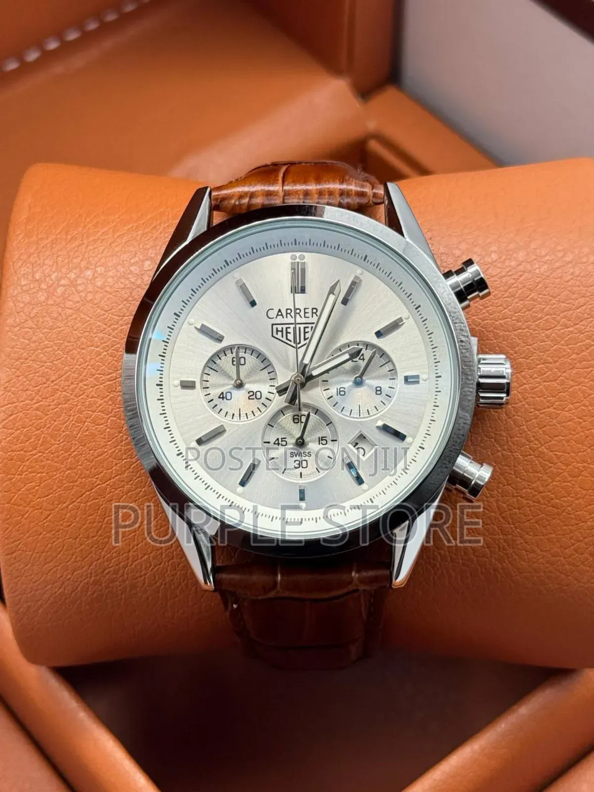 Tag Heuer Carrera Chronograph  Watch  Brown  Leather 