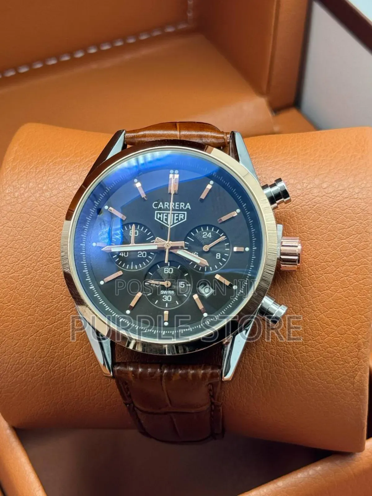 Tag Heuer Carrera Chronograph  Watch  Brown  Leather 