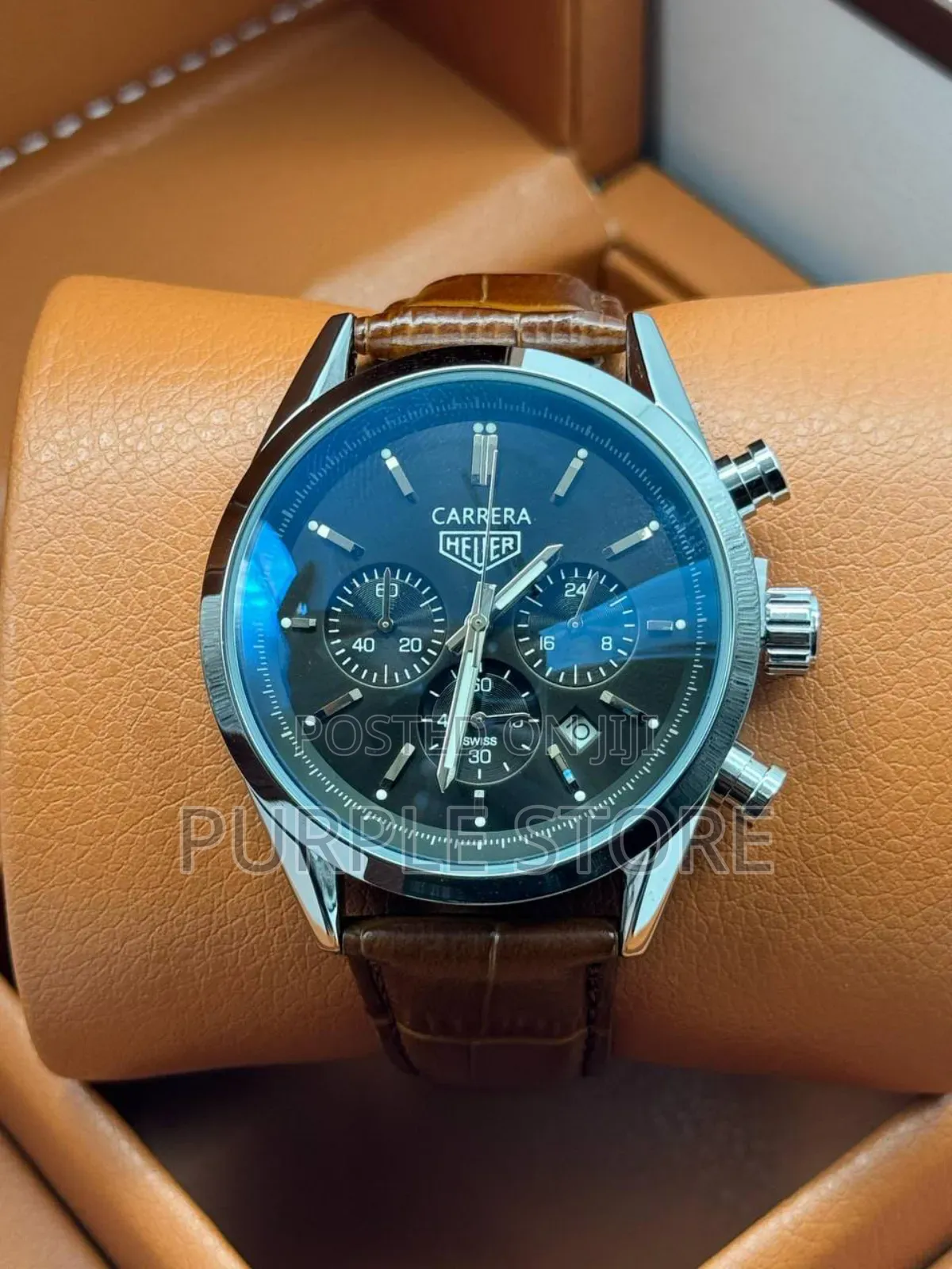 Tag Heuer Carrera Chronograph  Watch  Brown  Leather 