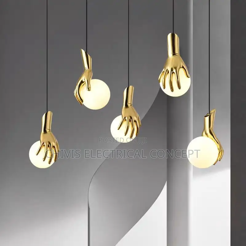 Resin Hand-Palm Lights Bedside Pendant Light Fixtures Cloth