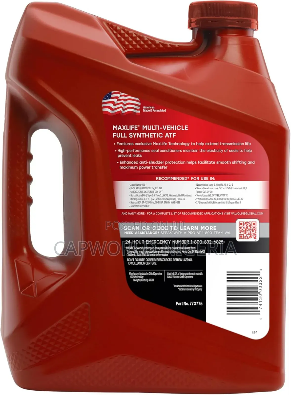Valvoline Multi-Vehicle Full Synthetic Atf Transmission Oil