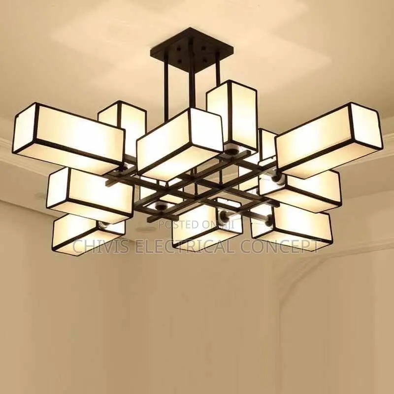 New Chinese Golden Hardware Living Room Led Chandelier Simp