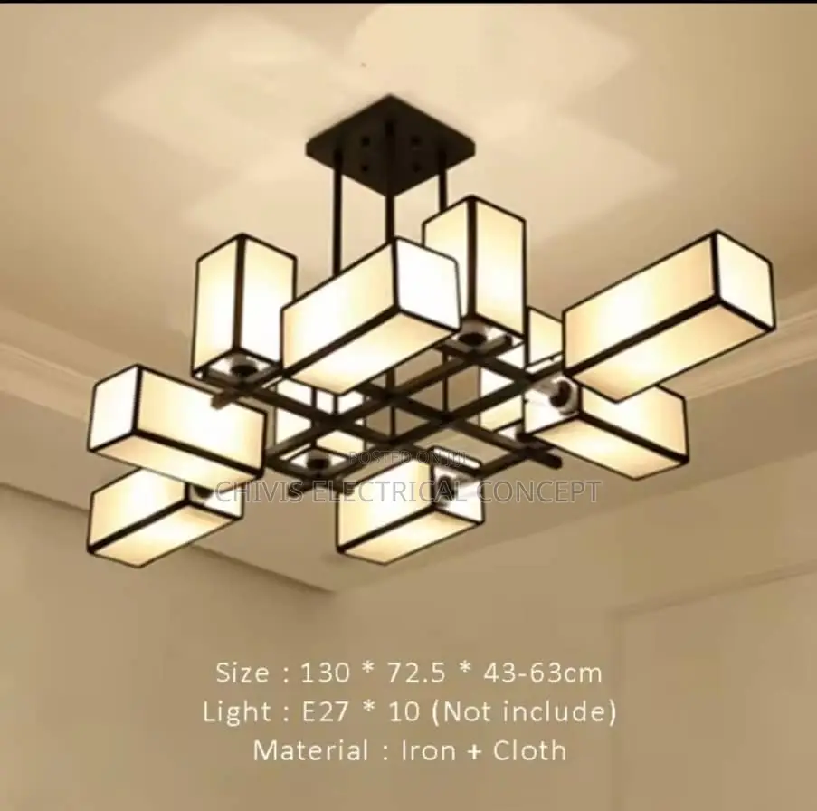 New Chinese Golden Hardware Living Room Led Chandelier Simp