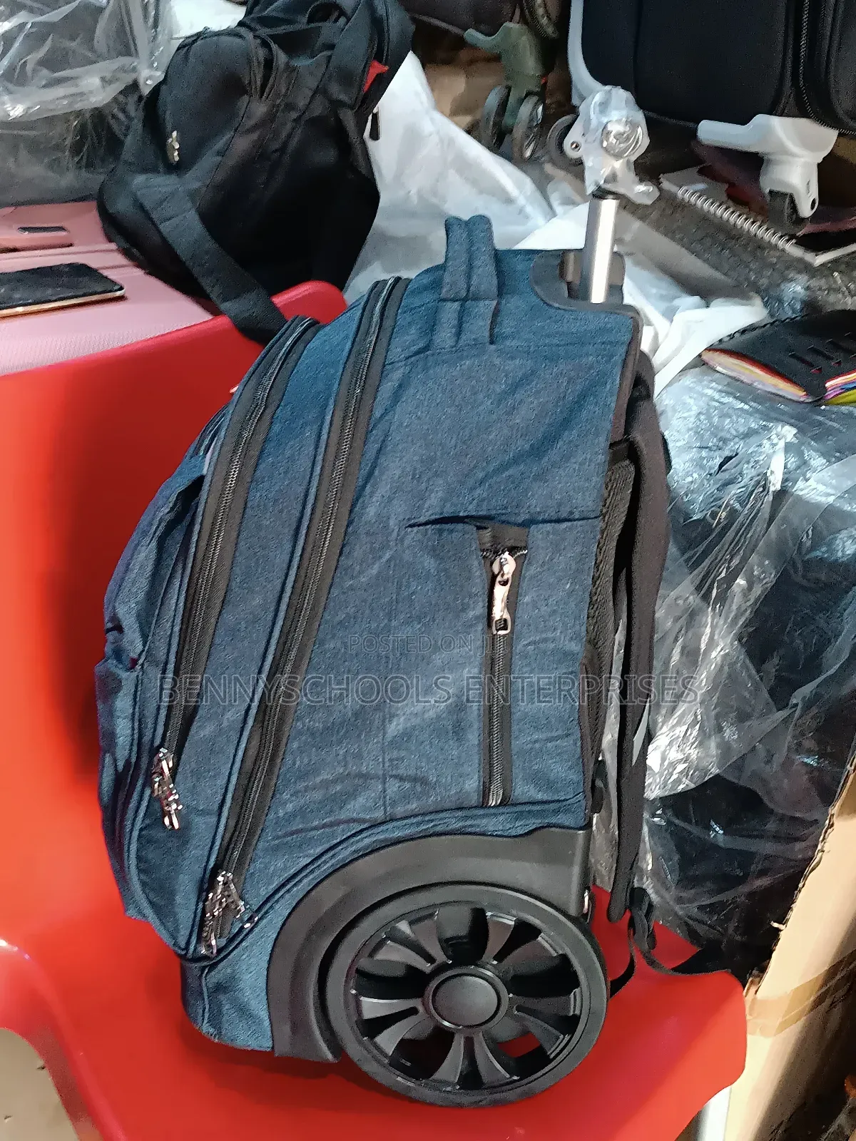 Stock Backpack With Big Wheel Trolleys