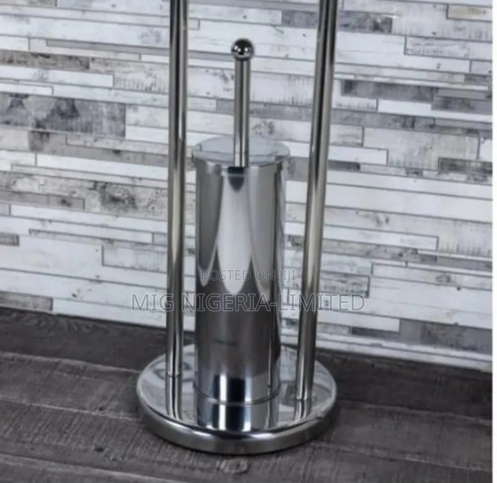 All in One Free Stand Toilet Brush,Stand Tissue Holder,Brush