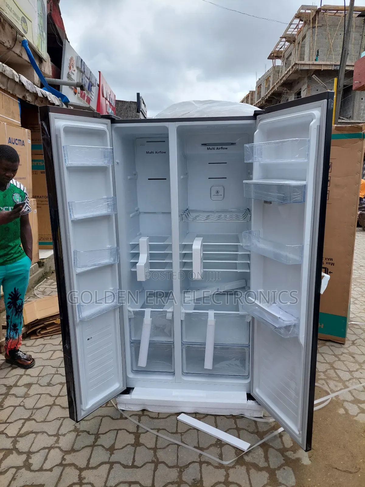 Side by Side Inverter Glass Fridge With Dispenser