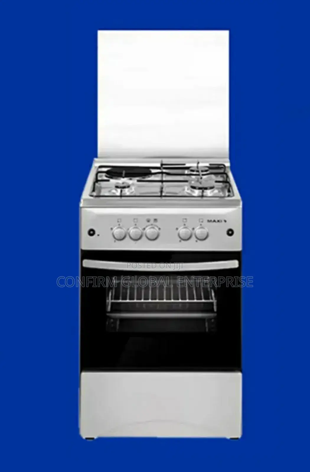 Maxi Gas Cooker 50x50 Cm (3+1) Burners Inox