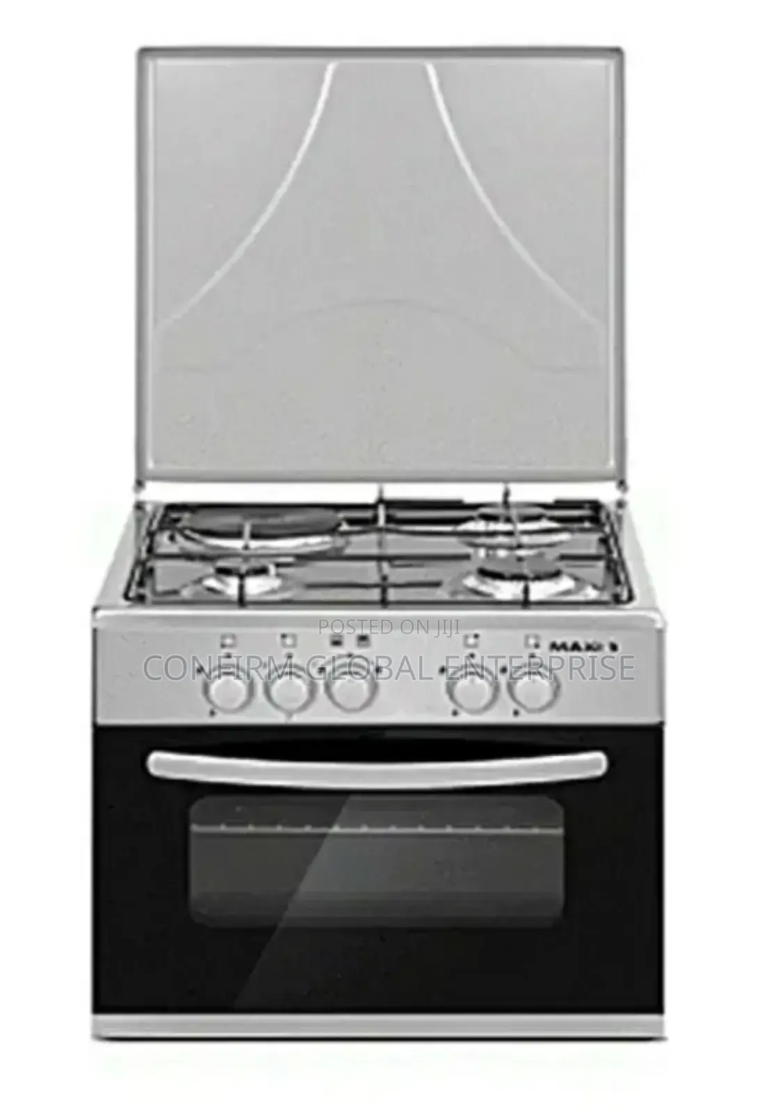 Maxi Gas Cooker 50x50 Cm (3+1) Burners Inox