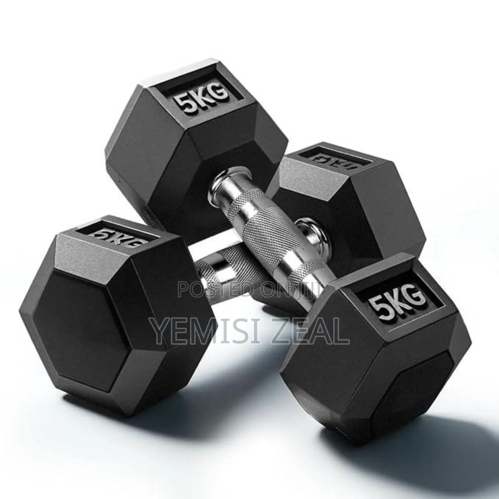 A Pair of 5kg Hexagon Dumbbells
